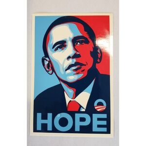 AUTHENTIC 2008 PRESIDENT OBAMA HOPE SCREEN‎ PRINT STICKER-OBEY-SHEPARD FAIREY
